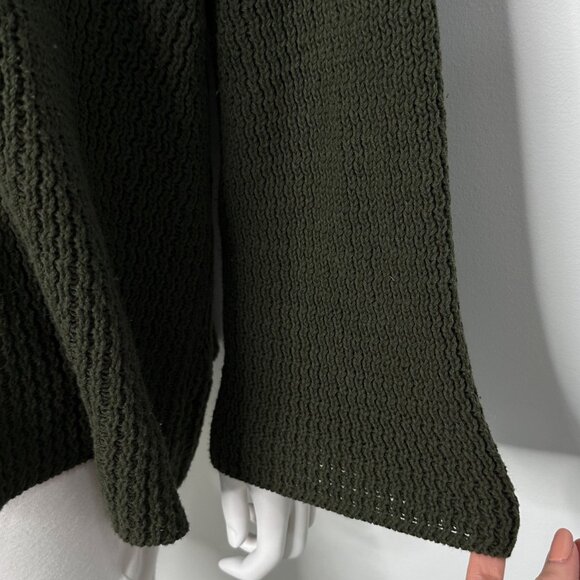 Maurie and Eve Cotton Oversized Crewneck Sweater in Olive Green Women's Size 4 - Picture 12 of 16